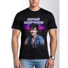 Black Short-Sleeved Crew Neck T-Shirt Featuring Yuri Shatunov, a Russian Pop Artist, in a Retro 80S Design, Perfect for Everyday Casual Street
