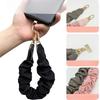 Short Phone Lanyard Wrist Strap for Women INS Casual Wrinkle Premium Anti-Lost Phone Holder Elegant Phone Chain for Smartphone