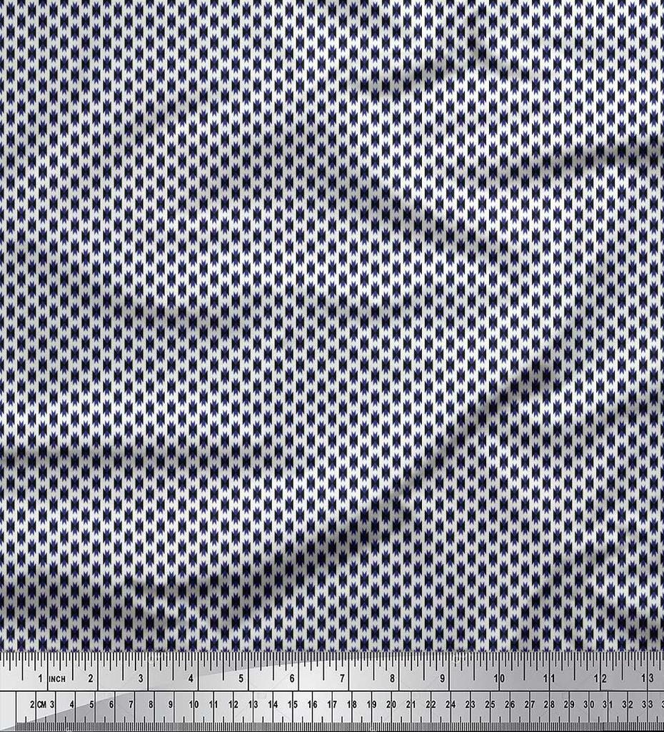 Soimoi Japan Crepe Satin Fabric Geometric Small Print Fabric by the metre 42 Inch