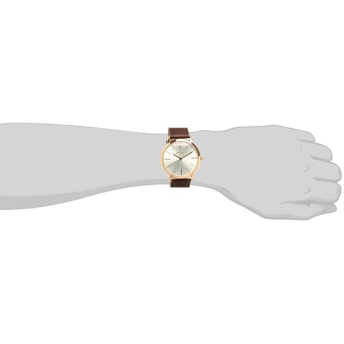 PAUL SMITH Men's MA Watch with Leather Strap, Silver/Pink Gold/Brown, P10053