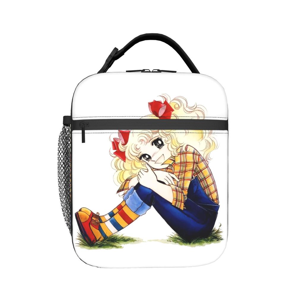Candy Candy Insulated Lunch Bag Portable Anime 80s Kawaii Manga Lunch Container Cooler Bag Tote Lunch Box School Outdoor