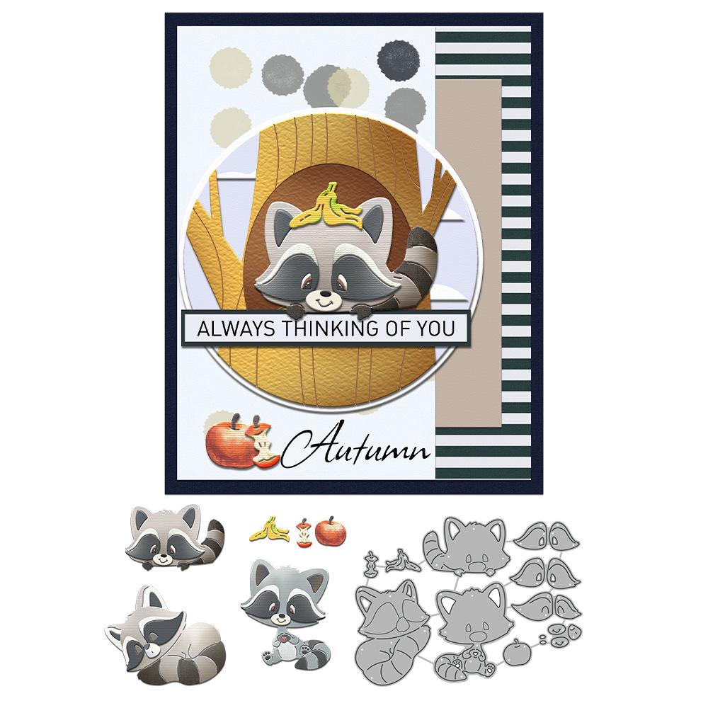 Raccoon Pattern Carbon Steel Cutting Die for Scrapbooking and Paper Craft Embossing