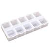10-Compartment Plastic Organizer Box for Jewelry, Electronics, and Rhinestones with Independent Lid Opening