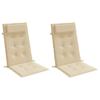 High Back Seat Cushions 2 Pcs Beige Oxford Fabric