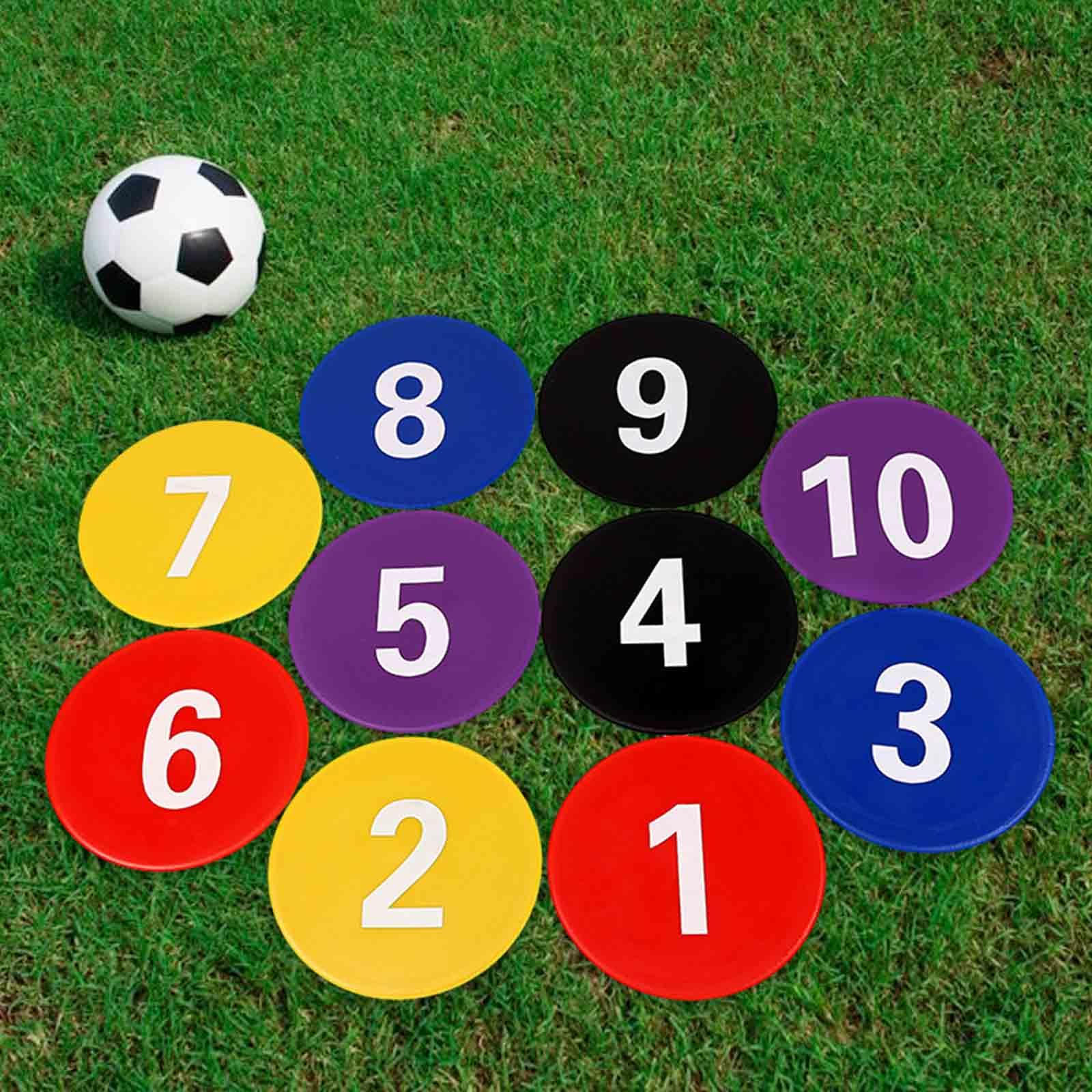 Numbered Floor Markers for Athletic Training Sessions colorful