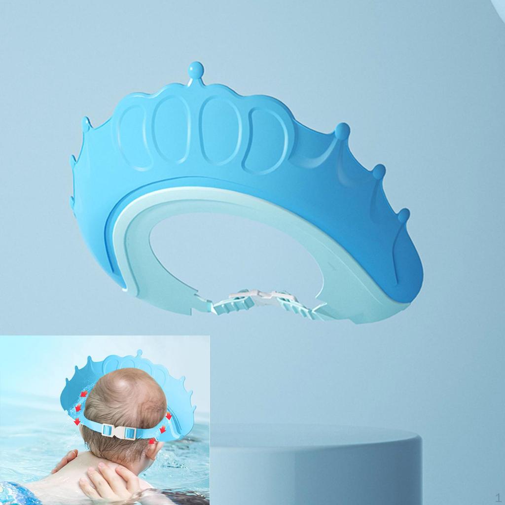 Adjustable Baby Hair Wash Hat Shower Caps Ear Protectors Reusable Waterproof for Toddlers