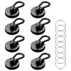 DODOGOD Super Strong Magnet Hooks with Carabiners (Set of 8) - Neodymium Magnets with Carabiners, 68kg Weight Capacity, 42mm Diameter, Strong, Rust-Pr
