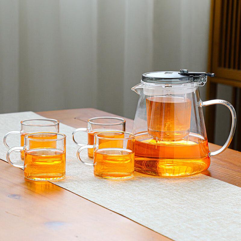 ZISIZ Heat-Resistant Glass Tea Infuser Teapot