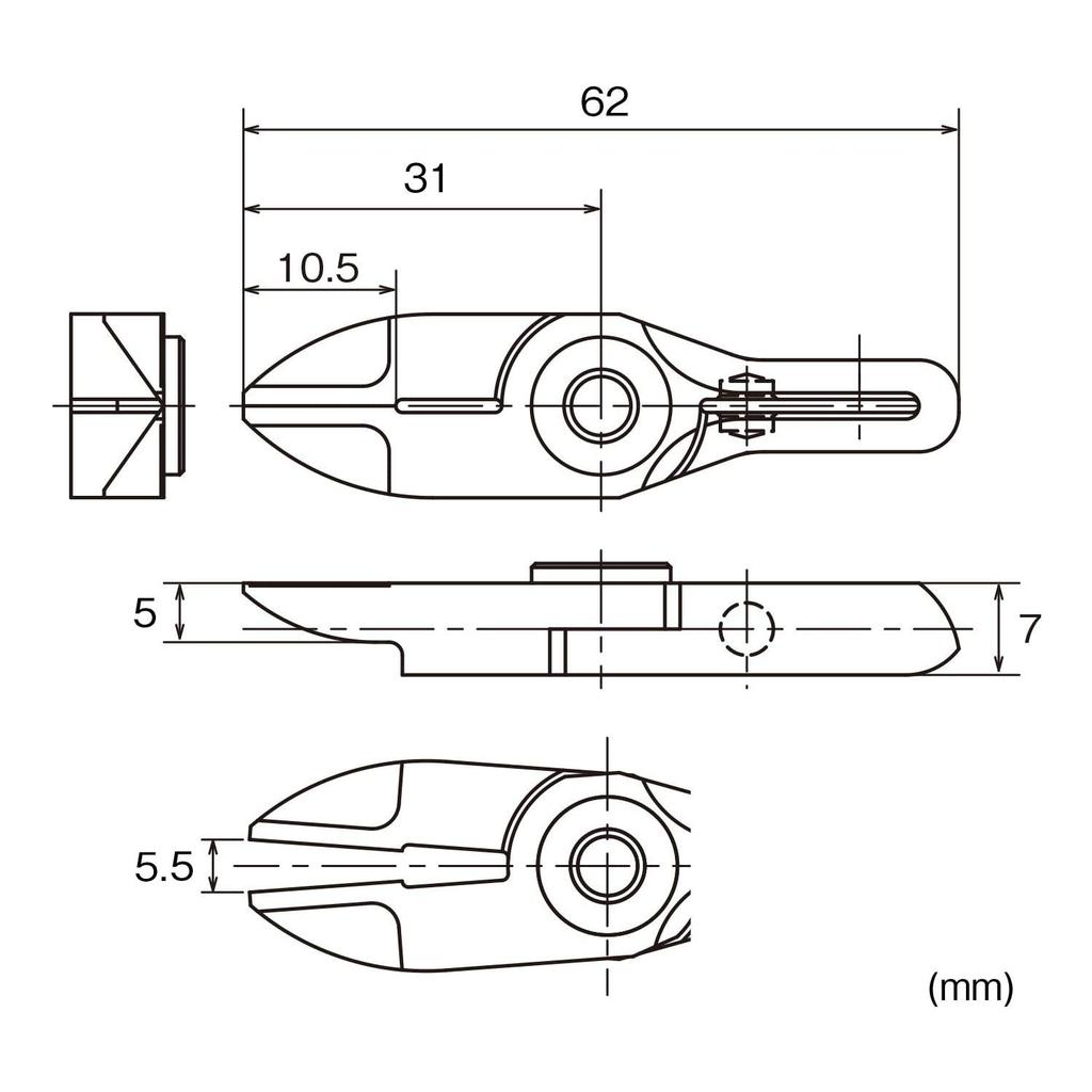 VESSEL Slide Air Horizontal Straight Long Blade for NY05AJL Nipper, Blade/GT-NY05 Type, Resin,