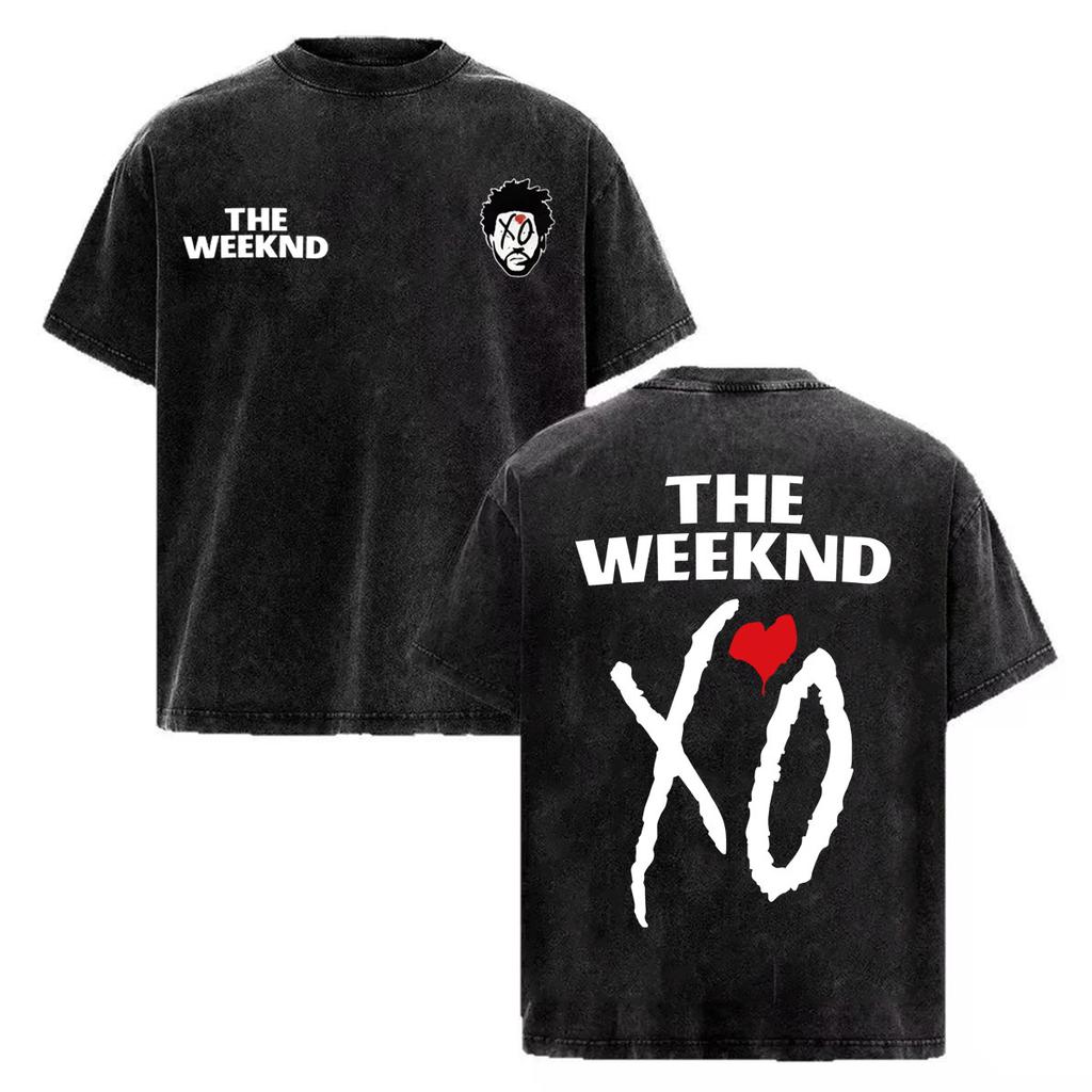 The Weeknd "one of The Girls" Letters Print T-Shirt Men Women Hip Hop Vintage Washed T-shirts High Quality Casual Cotton T Shirt