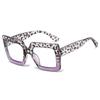 Trend Glasses Frame Square Large Frame Simple High Definition Reading Glasses Anti-Blue Concave Glasses Frame Women