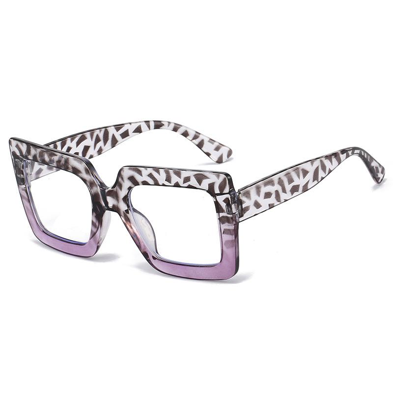 Trend Glasses Frame Square Large Frame Simple High Definition Reading Glasses Anti-Blue Concave Glasses Frame Women