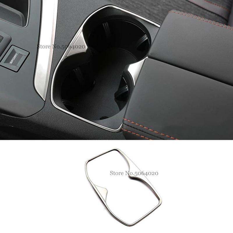 For Peugeot 3008 GT 5008 2017-2023 Car Styling Accessories Stainless Steel Interior Front Row Water Cup Holder Frame Cover Trim