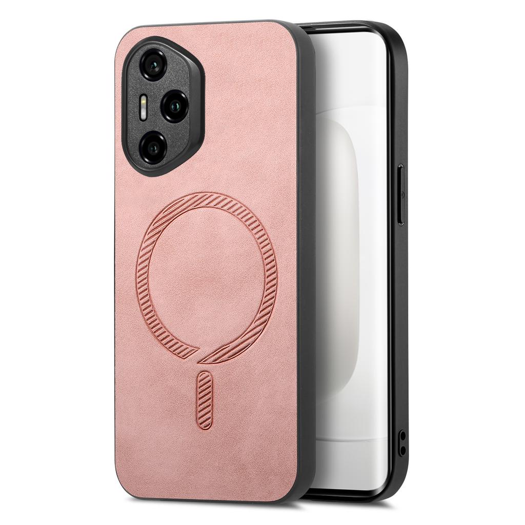 For Honor 300 Pro Leather Back Case Magnetic Case Skin-touch Phone Cover