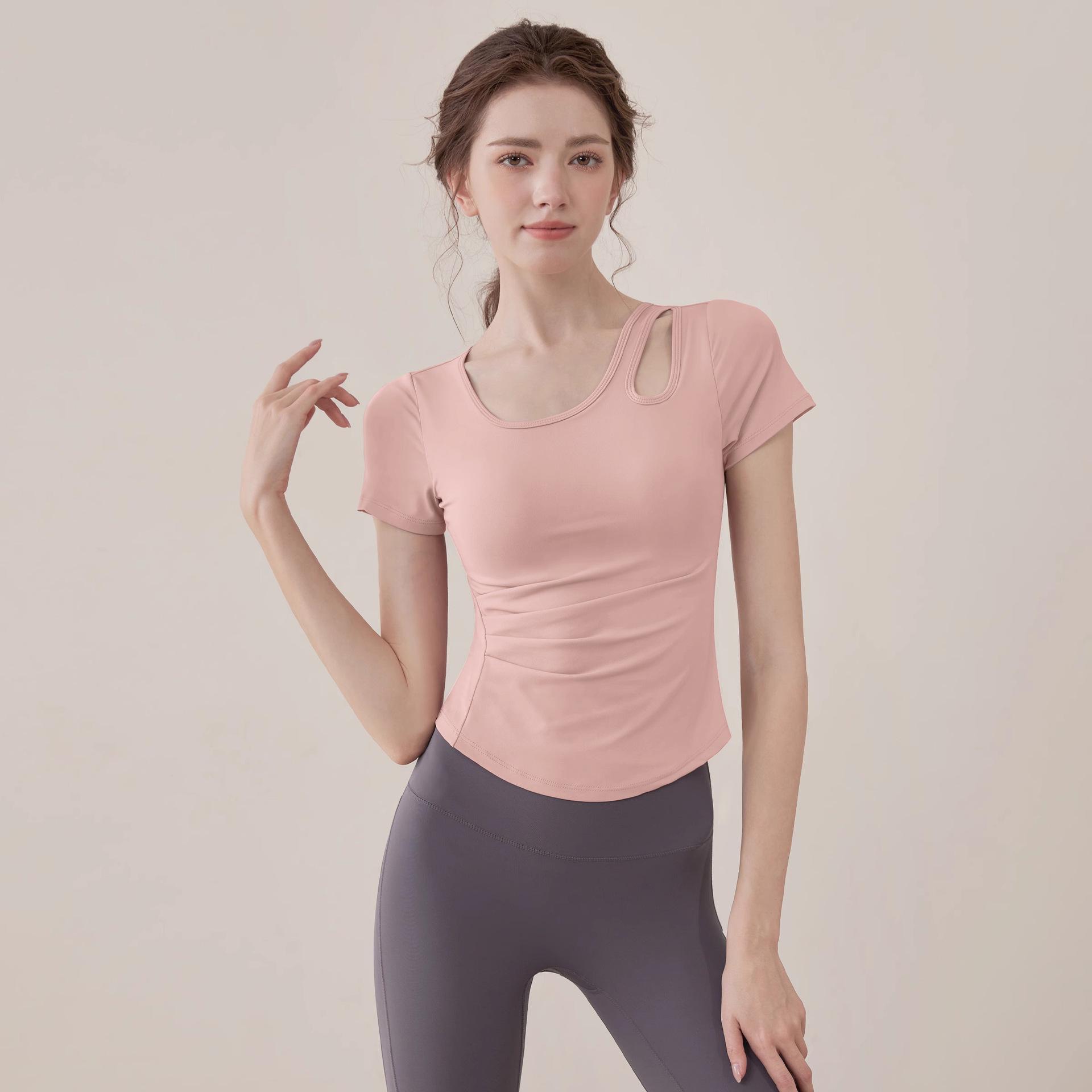 

Женский летний быстросохнущий топ для йоги и пилатеса - Спортивный комплект высокого класса для бега, футболка с коротким рукавом XXL