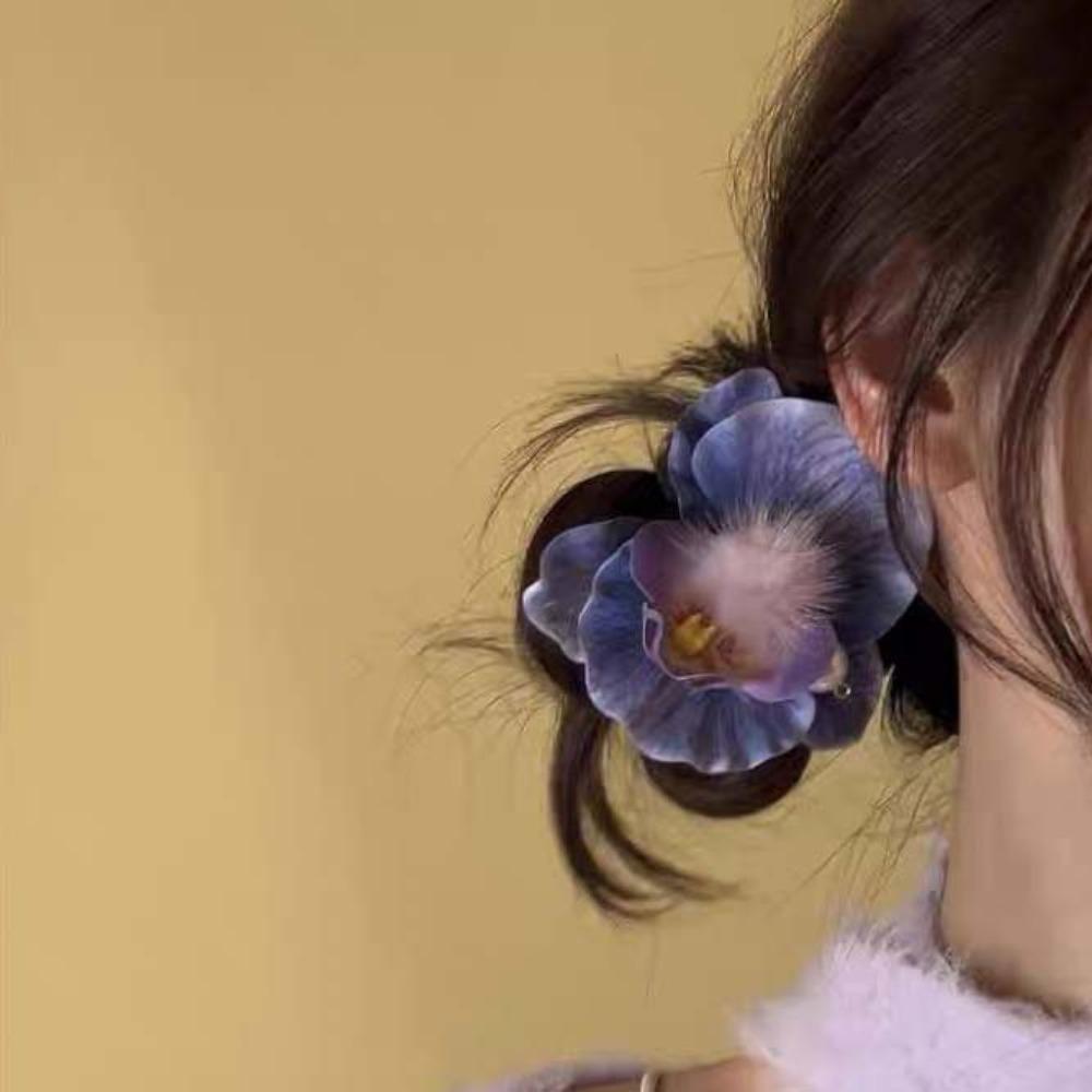 Sweet Orchid Flower Hairpin Rhinestone Women Side Clip Headdress Butterfly Orchid Hair Clip  Beach