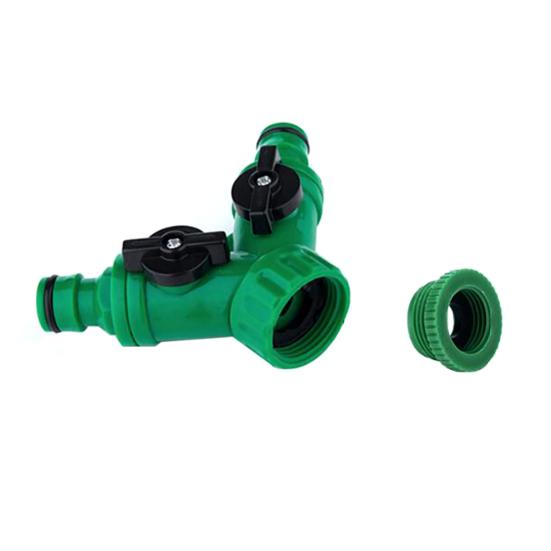 Ball Valve 2 Way No Leakage Plastic Y Connector Faucet Splitter for Watering