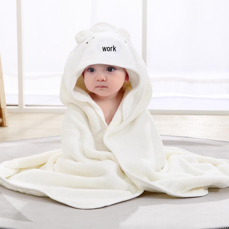 

Cartoon Coral Fleece Baby Bath Cape & Swaddle Blanket 80x80 cm