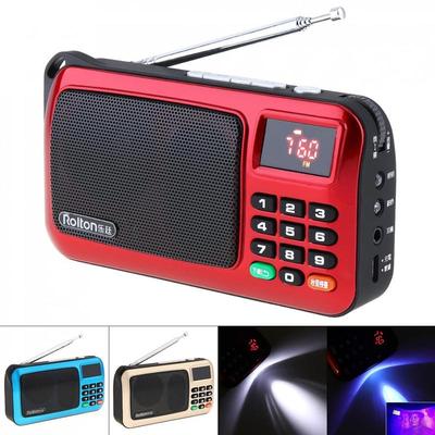 Portable TF Card USB FM Elder Radio Speaker with LCD Display Subwoofer MP3 Music Player Torch Lamp Verify for PC