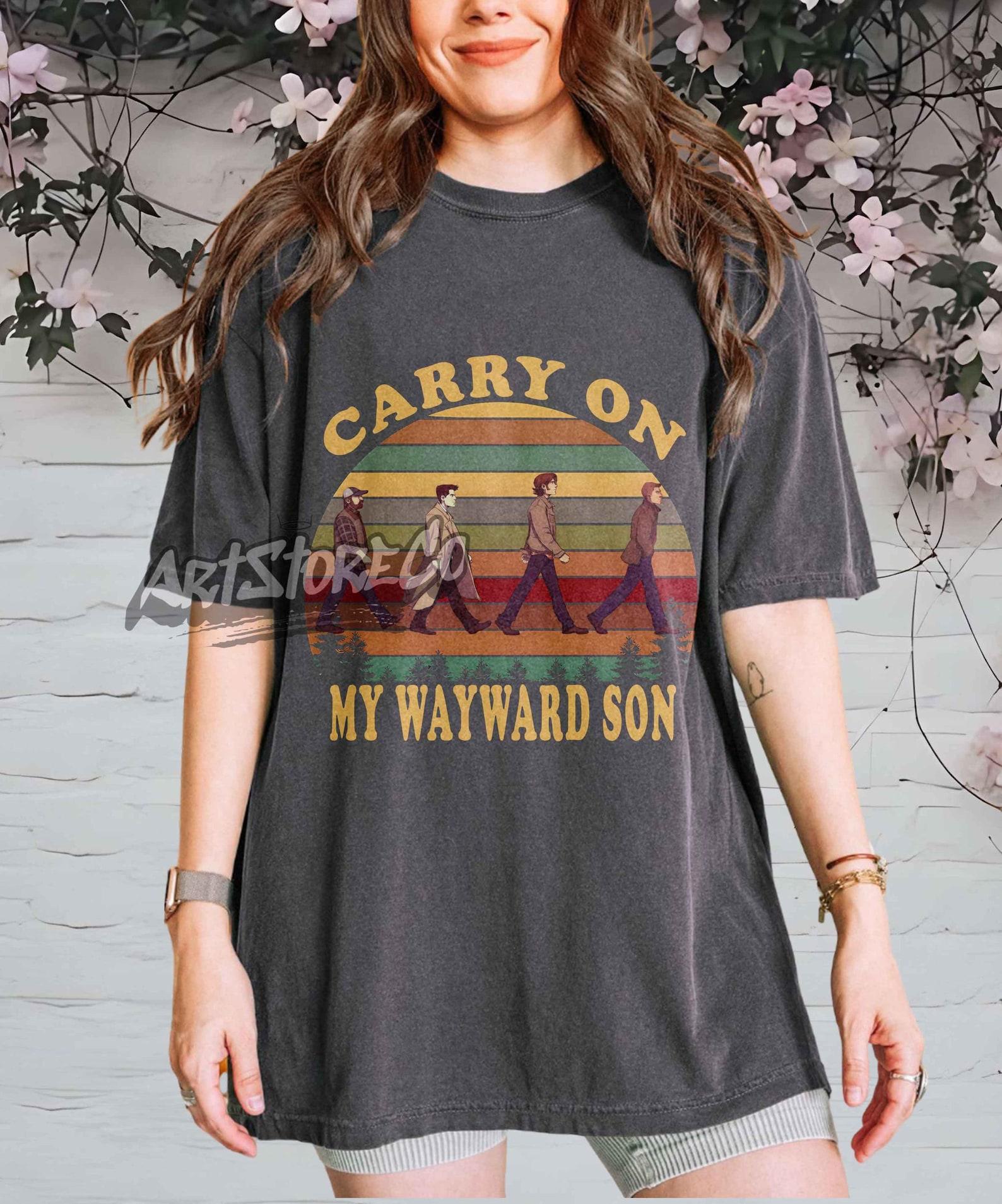 Carry On My Wayward Son Abbey Road T-Shirt, Retro Graphic Tee L