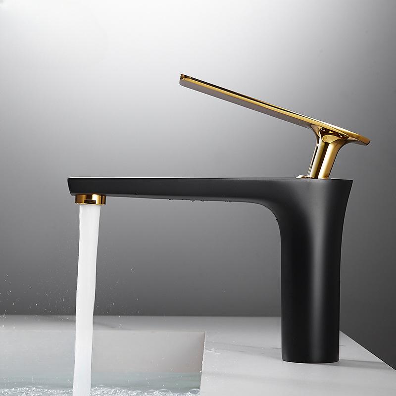 Bathroom Under Counter Basin Splash-proof Faucet Nordic Light Luxury Above Counter Wash Basin Full Copper Cold Faucet Bathroom Cabinet