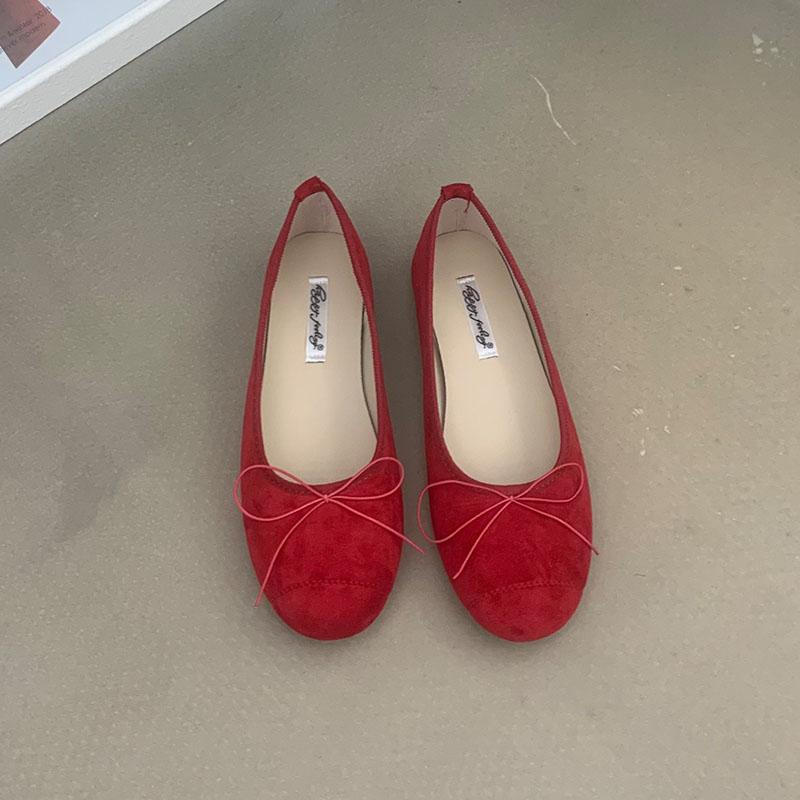 Mode Schuhe Runde Zehen Luxus Damen Ballerinas Tanzschuhe Damen Slipper Mode Schmetterlingsknoten Flache Damen Schuhe