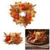 Künstlicher Ahornblatt Kürbis Kranz Thanksgiving Herbst Dekoration Tür Hänger Mit Kerzenhalter