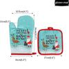1pcs/set Christmas Oven Mitts and Pot Holders Set Baking Anti-Hot Gloves Kitchen Cooking BBQ Gloves New Year Xmas Party Supplies