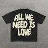 Love Heart Men Cotton TShirt Summer Casual Streetwear Hip Hop Trendy Graphic Tee Shirt
