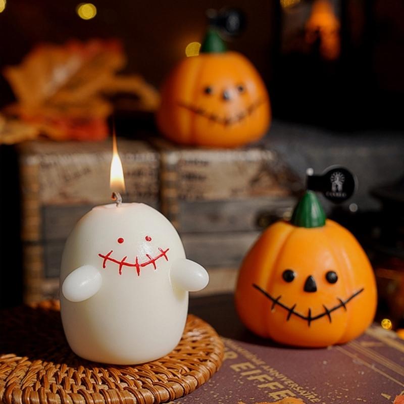 Halloween Kürbis Schädel Geisterhaft Kerze Gruselige Duftwachs Kerze Tischdekorationen Aromatherapie Kerze Heimdekorationen