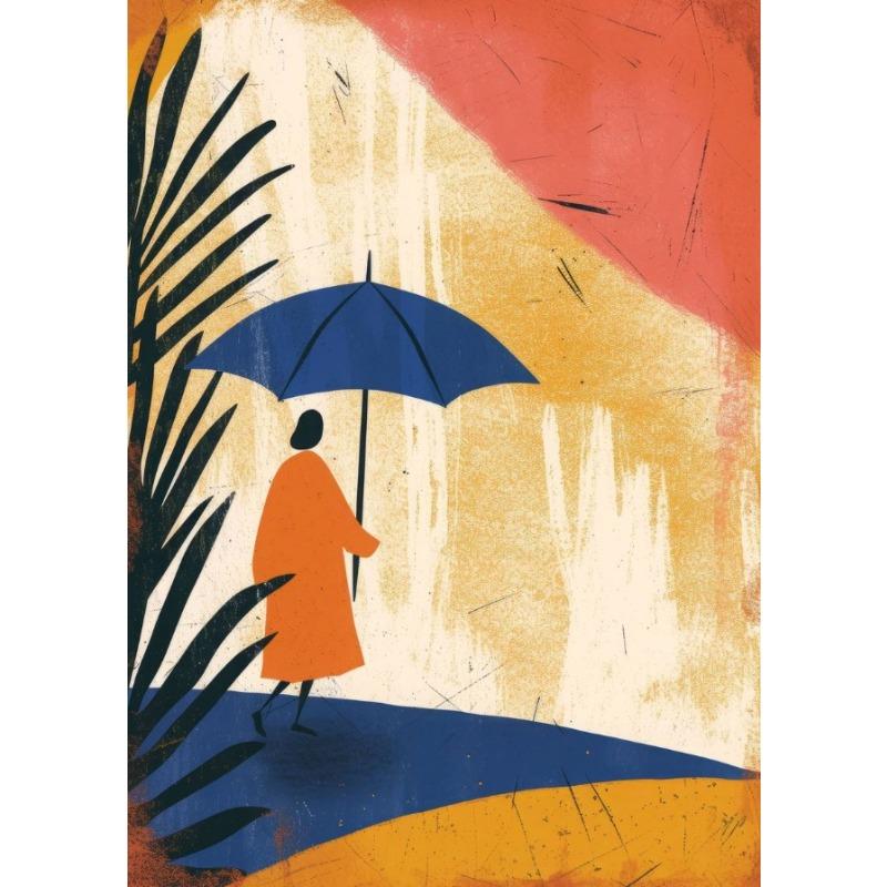 

Минималистичный Оранжевый Кактус Пейзаж Девушка Цветочный Лист Постер Бохо Холст Картина Принт Настенное Искусство для Гостиной Домашний Декор 21cm×30cm NoFrame