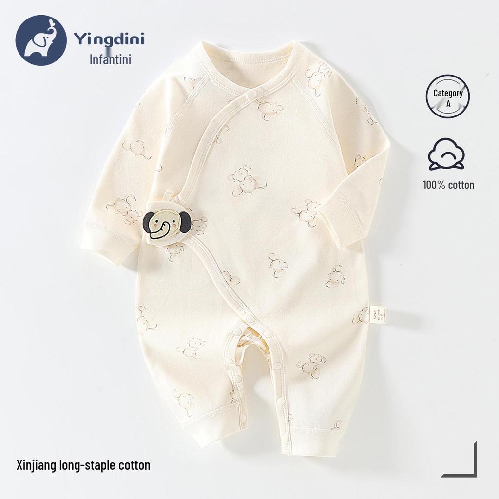 Neugeborenen Strampler aus reiner Baumwolle mit Schmetterlingsmotiv - Atmungsaktiver doppellagiger Anzug für Herbst und Frühling