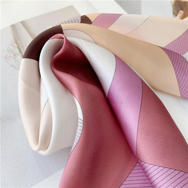 53*53 см квадратный шелковый шарф женский модный принт маленький шейный платок офисный — фото 20