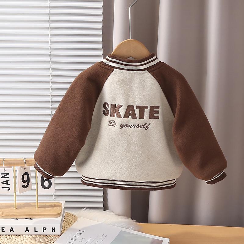 Boys' Long Sleeved Jacket, 0-5-year-old Children's Color Blocked Thick Jacket, Baby Casual Clothes