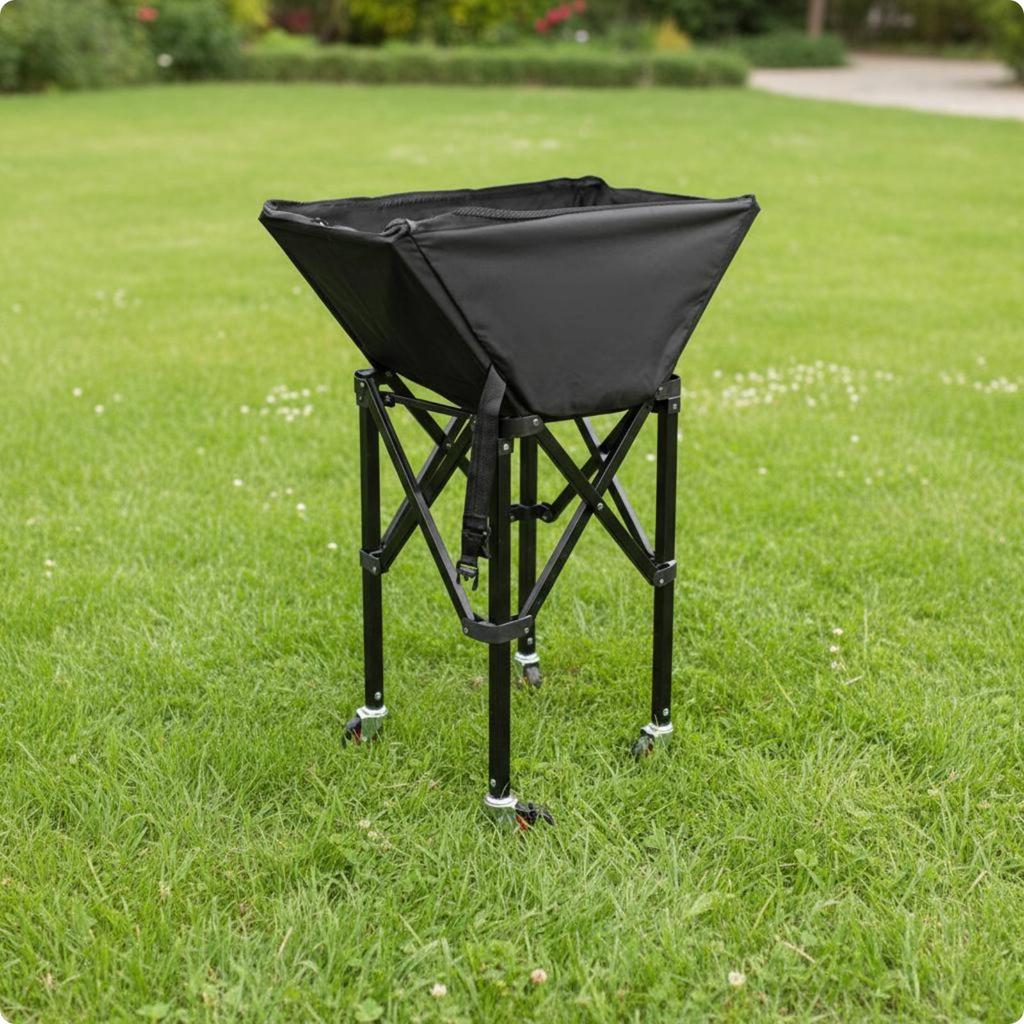 Folding Tennis Ball Trolley Foldable Tennis Ball Trolley Mobile Pickleball Basket Wheeled Large Capacity For Coaches Training