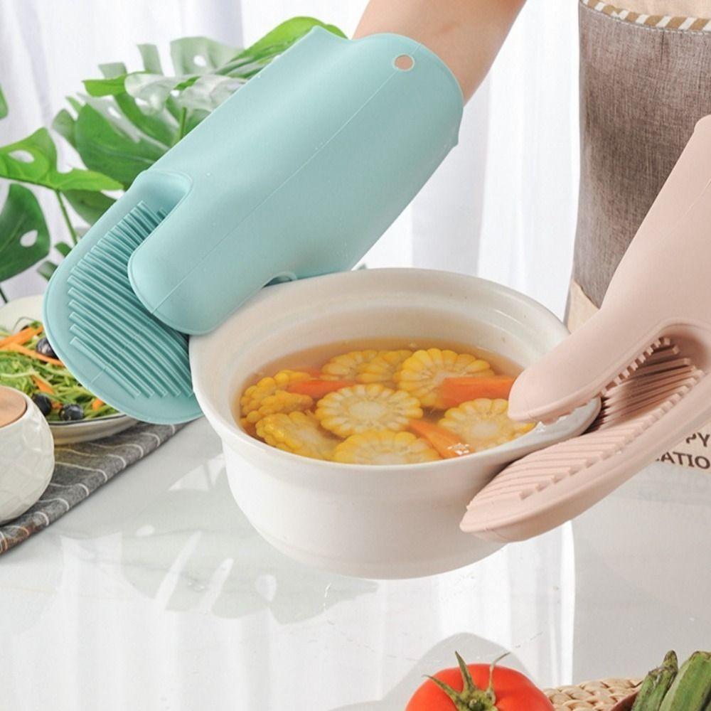 

Anti Slip Insulation Glove Thickened Hand Clip Pot Holder Oven Mitts Household