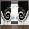 Black Music Abstract Piano Note Art Modern Thin 2 Pieces Light Filtering Curtains for Living Room Bedroom Window Drape Decor
