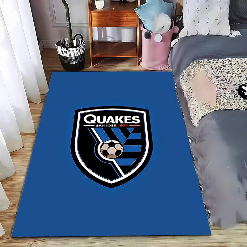 San Jose Quakes Logo Carpet suitable as a non-slip mat for the living room or bedroom sofa