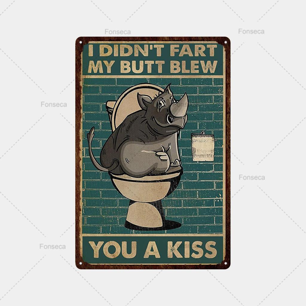 Mfoever Animal Inspirational Slogan Metal Sign Vintage Tin Sign Metal Vintage Bar Vintage Wall Decoration Bar Club Man Cave Metal Poster