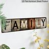1pc 15.7×3.94 Metal Sign Rustic "FAMILY" Aluminum Decorative Sign - Vintage Style Wall Art for Home Decor, Farmhouse Living Room, Kitchen or Bedroom