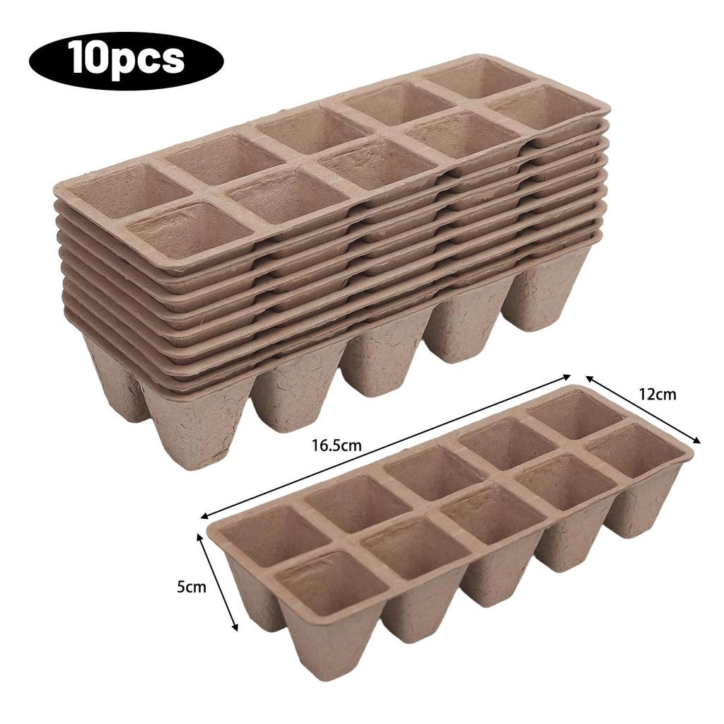 10PCS Paper Pulp Cup Biodegradable Plant Seedling Starter Nursery Tray Gardening Seed Planter Germination Growing Containers