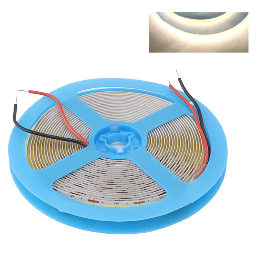 12V COB LED Fleksibel Striplys Selvklebende 90 CRI Fleksibel Uniform LED Tapelampe 110LM 5m 4000K