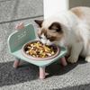 Adorable Stainless Steel Cat Bowl, Featuring a Color-block Design, Comes with a Non-slip Mat To Prevent Tipping, Leak-proof Construction