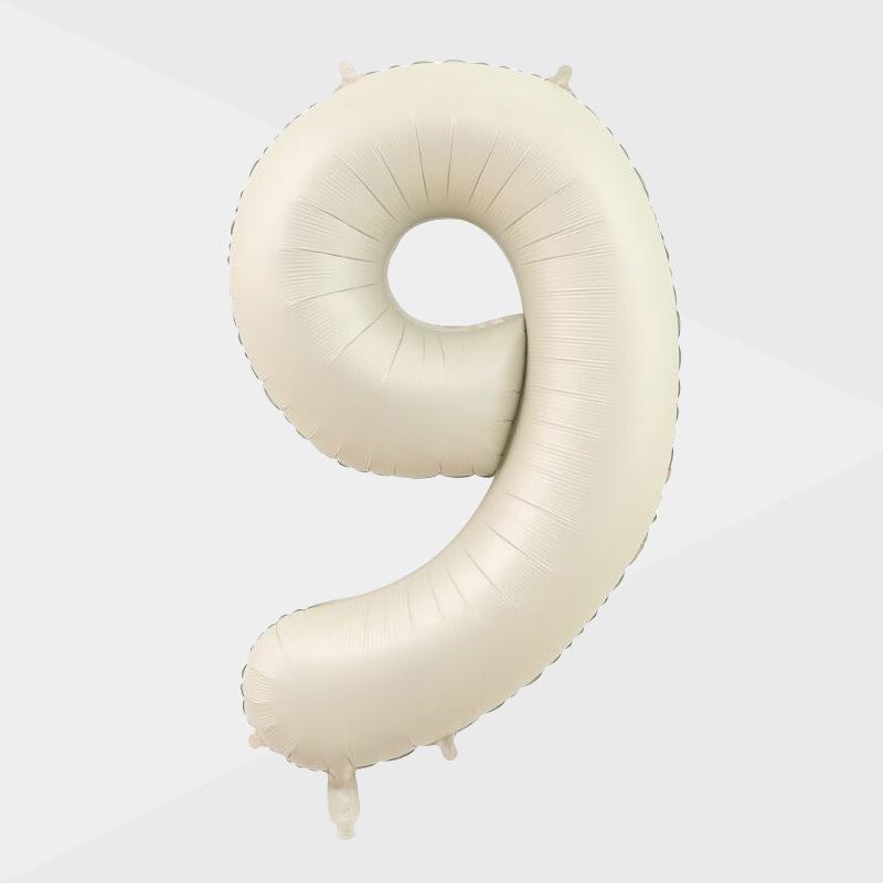 32/40inch Cream Caramel Color 1-9 Number Balloon Happy Birthday Party Decoration Balls Baby 1 2 3 Years Birthday Party Supplies