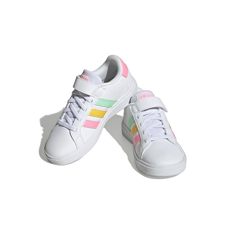 adidas Grand Court 2.0 Little Kid 'White Multi-Color' HP8913