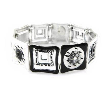 [H8737] - Designer Bracelet 'Acapulco' Black White