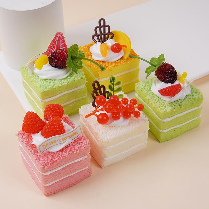1Pcs Soft Cartoon Fruit Cake Roll Anti-Stress Mochi Pu Foam Toys New Slow Rebound Cake Squeeze Toy For Kids Adult