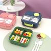 Portable Sealed Lunch Box with Tableware for Kids Children Plastic Microwave Bento Boxes Dinnerware Set Food Storage Container