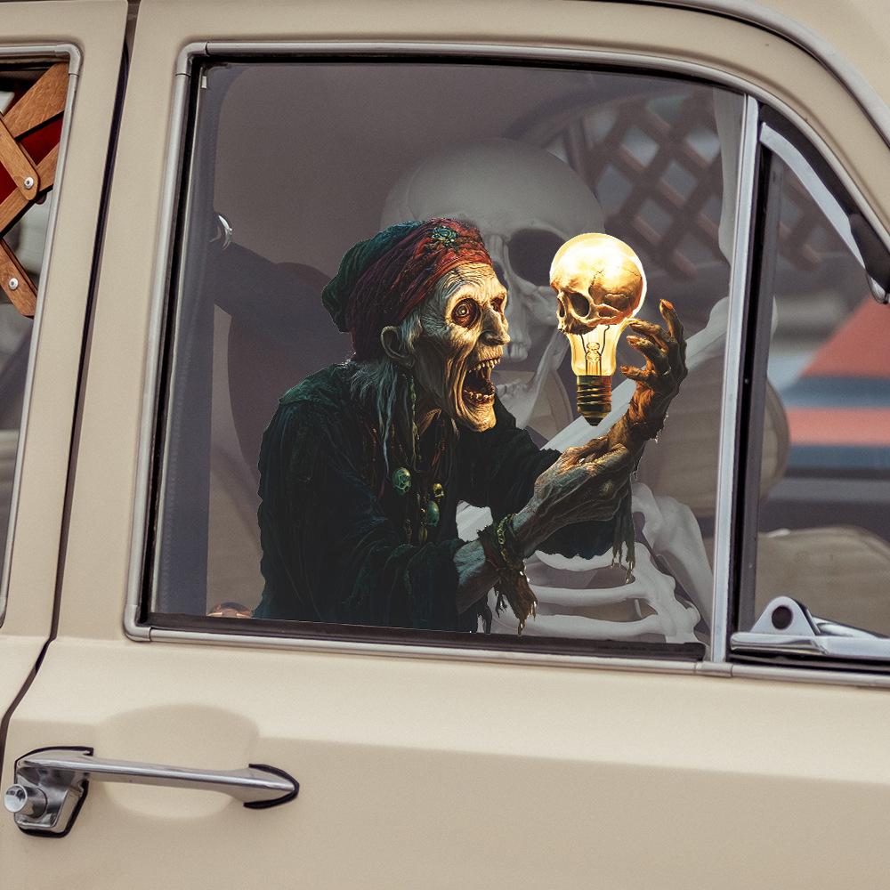 Halloween Horreur Zombie Balcon Vitrine en Verre Décoration de Fête à la Maison Autocollants de Fenêtre Statiques Vente en Gros