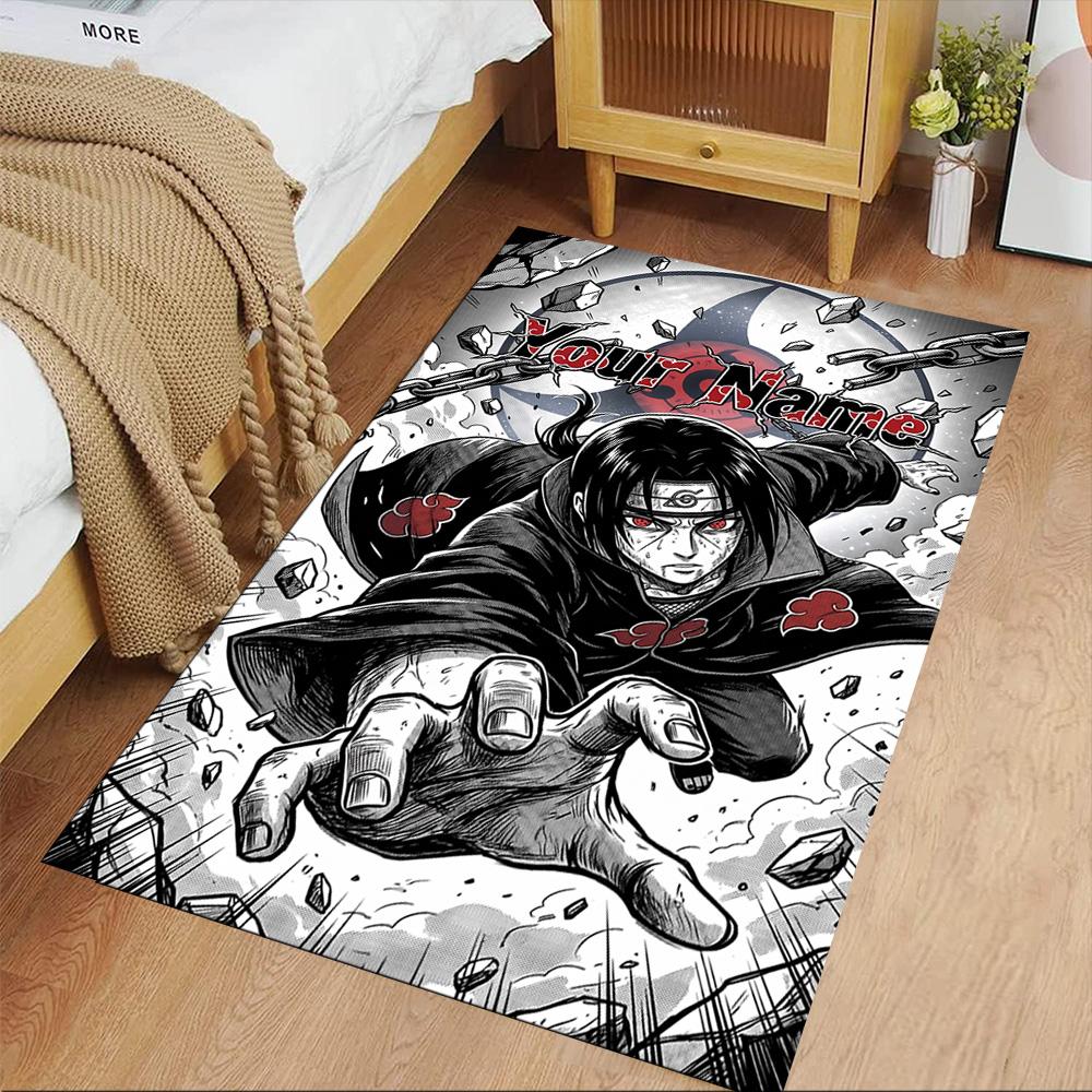Naruto Character Personalized Name Floor Mat Design for Dining Room Balcony Foyer Kitchen Anti-slip Rug Anime Office Decor Perfect Gift for Women/Men